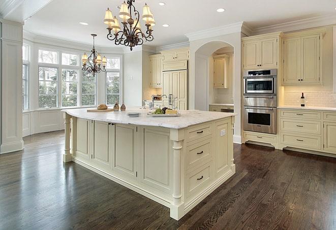 wood-look laminate floors in bright, airy kitchen in Bridgeville